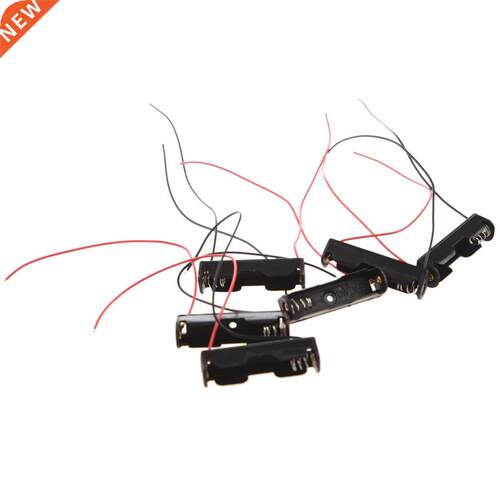 6Pcs Wired Connector 1.5V AAA Holder Case Storage Box black
