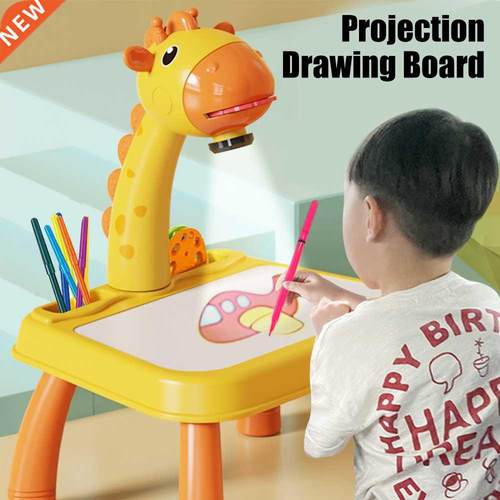LED Projector Drawing Board For Kids Children Painting Table