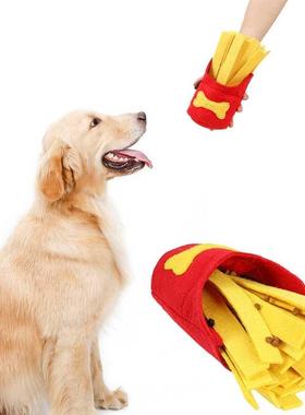 Pet Snuffle Mat French Fries Dog Educational Sound Toy Inter