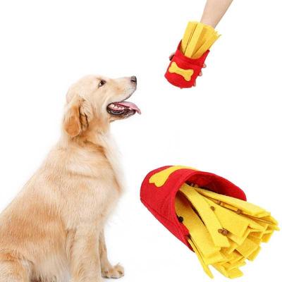 Pet Snuffle Mat French Fries Dog Educational Sound Toy Inter