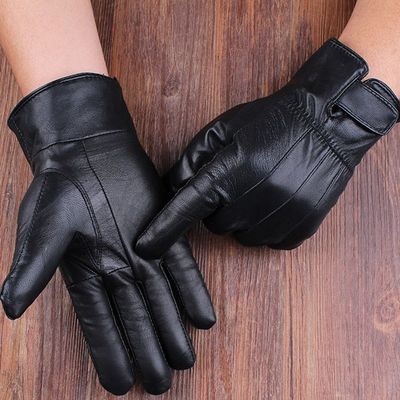 Men Mittens Real Leather Gloves New Genuine Leather Black