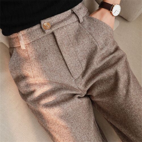 Woolen Pants Women's Harem Pencil Pants 2020 Autumn Winter H