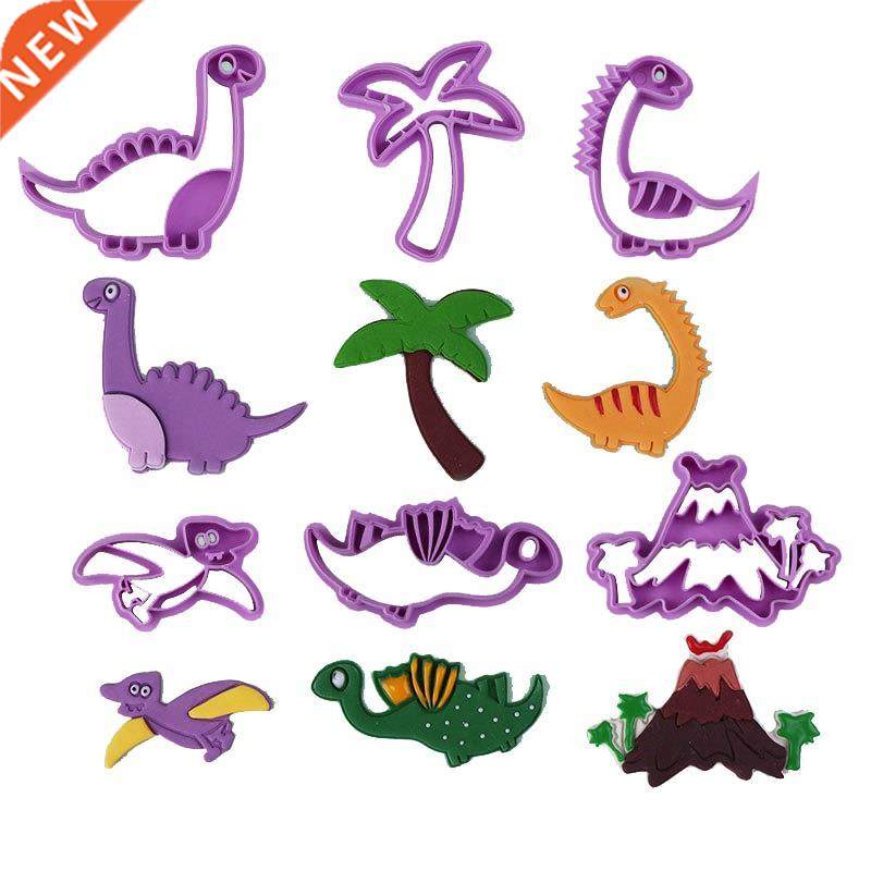 6pcs Dinosaur Design Birthday Toy  Figure Model Cookie Cu