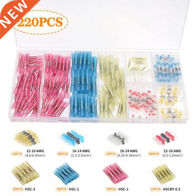 100/150/220pcs Insulated Heat Shrink Butt Connector Wire Spl