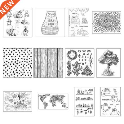 53CA Cartoons Flowers Silicone Clear Seal Stamp DIY Scrapboo