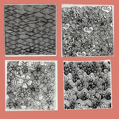 Polymer Clay Texture Stamp Sheets Tools Supplies Kits DIY E