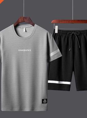 2021 Summer New Men's T-shirt + Shorts Set Breathabl