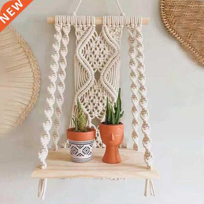 Boho Macrame Wall Hanging Shelf Handmade Woven Tassel Tapest