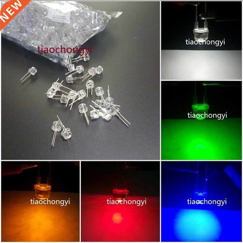 100pcs 2pin 8mm 0.5W Wide Angle Bright High Power LED (Red G
