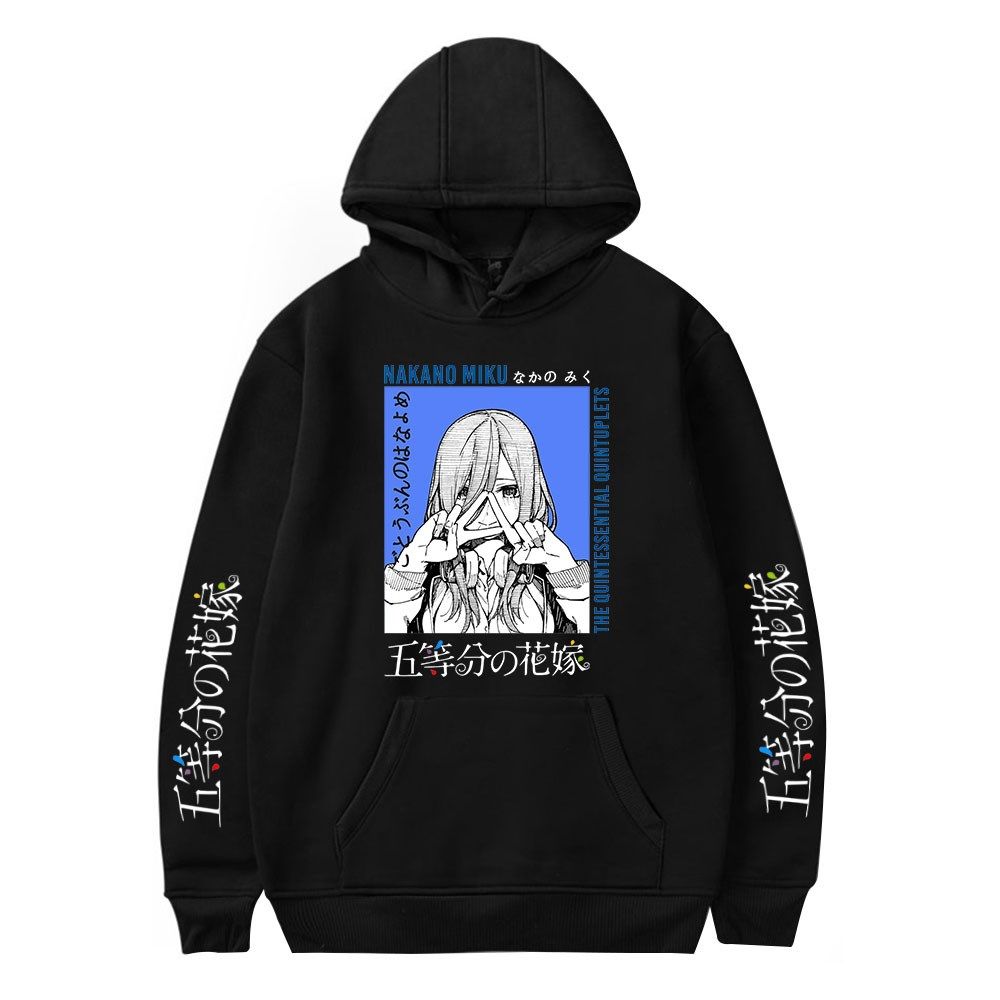 hot black hooded comic the quintessential quintuplets hoodie