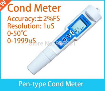 Portable Digital Conductivity Meter 0-1999 uS Waterproof Aqu
