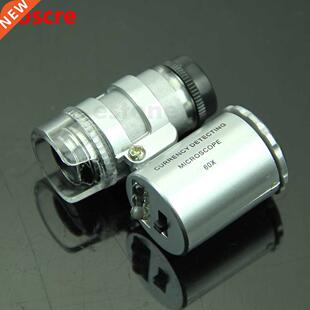 Mini 60X Magnifier Microscope UV Jeweler Loupe currency Dete