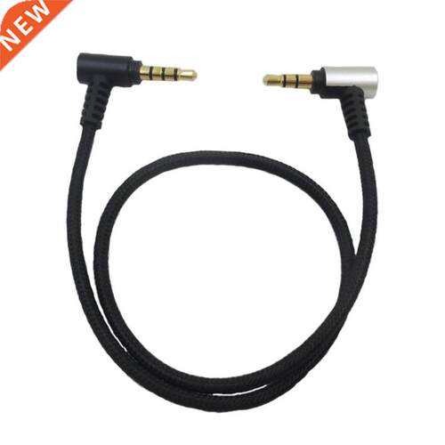 3.5mm TRS to TRRS Microphone Cable Coiled Right Angle Mic Co