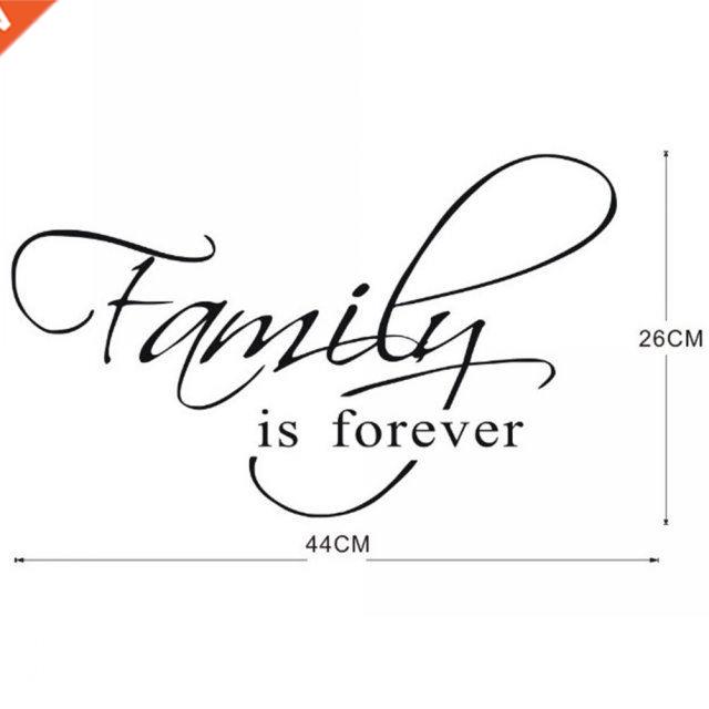 1set Family is Forever Word Music Theme Wall Sticker Music B