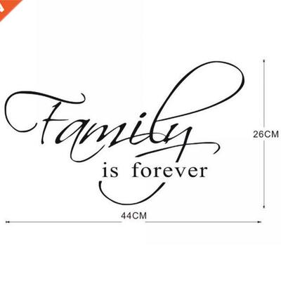 1set Family is Forever Word Music Theme Wall Sticker Music B