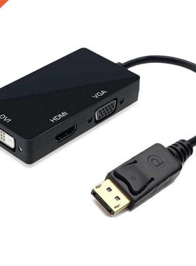 3 in 1 DisplayPort DP To HDMI-compatible DVI VGA Adapter Cab