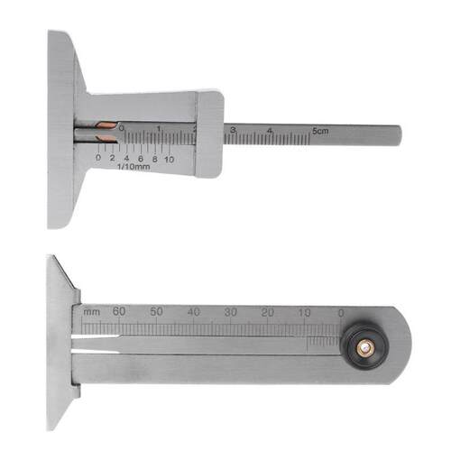 0-60mm/0-50mm Car Tyre Tire Tread Vernier Depth Gauge Stainl