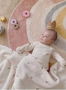 Korean Style Baby Blanket Soft Coral Fleece Newborn Infant S