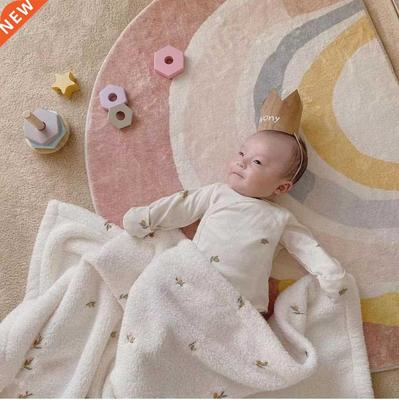 Korean Style Baby Blanket Soft Coral Fleece Newborn Infant S