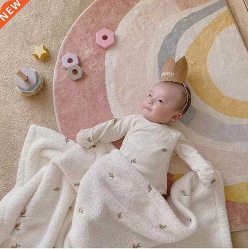 Korean Style Baby Blanket Soft Coral Fleece Newborn Infant S
