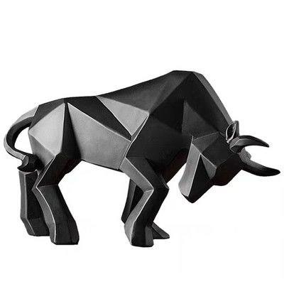 Resin Bull Statue Bison Sculpture Decoration Abstract