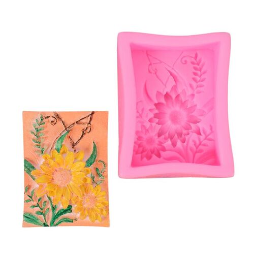 3D Sunflower Silicone Soap Mold Clay Making DIY Cake Chocola