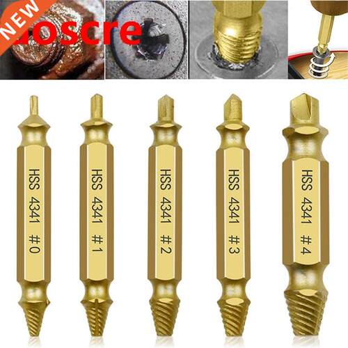 5pcs HSS Titanium Coated Double-head Damaged Screw Bolt Extr