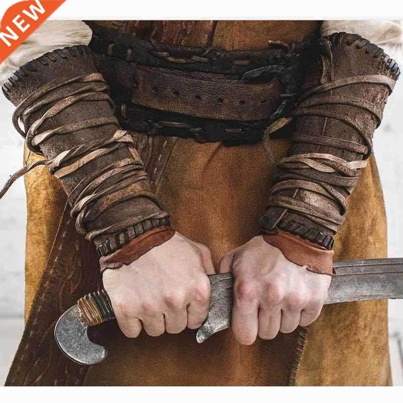 Medieval Viking Pirate Cosplay Leather Armor Arm Warmer Men