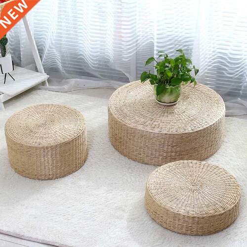 30*30 Rustic Seat Cushion Straw Pouf Floor Cushion Home Dec