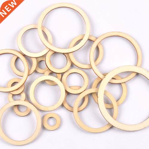 Circle/ring Wood Crafts  Scrapbook Natural Wooden Ornats