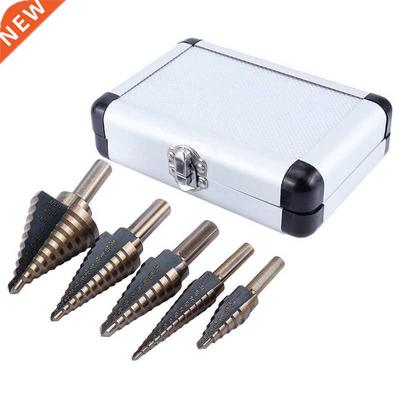 5 PCS Step Cone Drill Titanium Plated High Speed Steel Drill