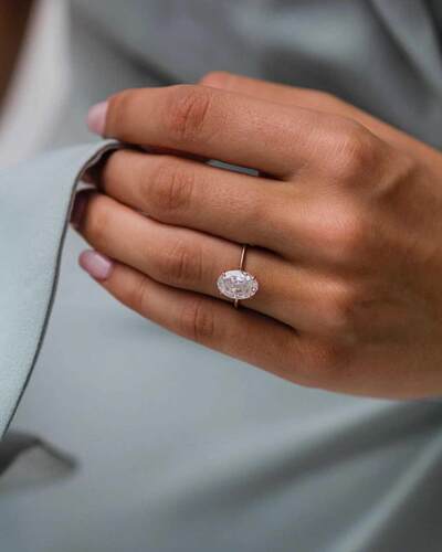 JOVOVASMILE Moissanite Ring 18K Rose Gd Rings Setting  C