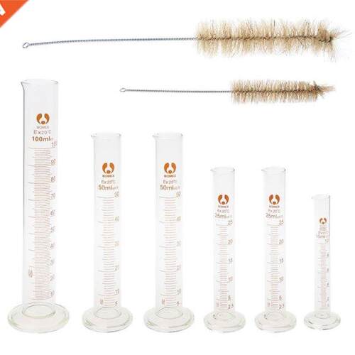 10ml 25ml 50ml 100ml Cylinder Measuring Tool Lab Glass Measu
