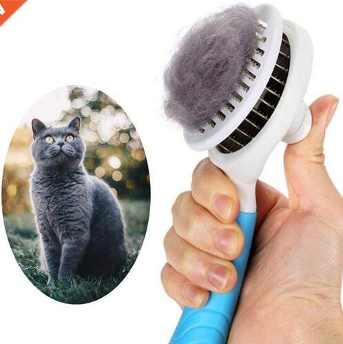 Self Cleaning Slicker Brush for Dog and Cat Removes Undercoa