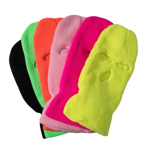 Unisex Balaclava Mask Hat 3 Hole Face Mask Black Knitted Ski