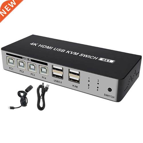 4 Port HDMI Kvm Switch Support Max 4K 30Hz Input with USB2.0