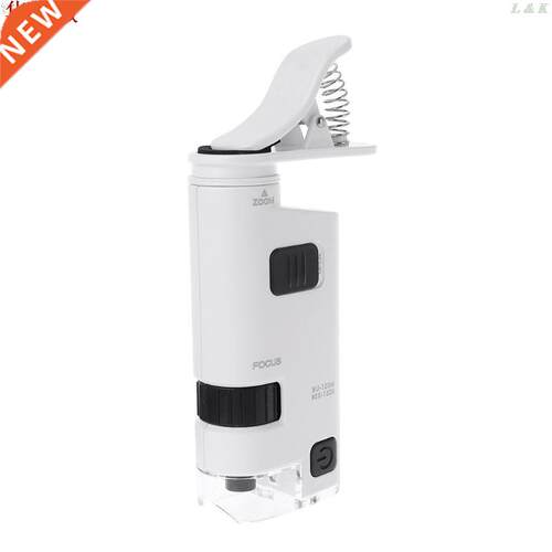 80-120X Microscope With Phone Clip LED Lamp Magnifier Loup T