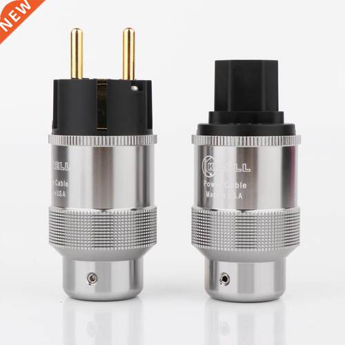 Mains Cable Pair Hi-End Krell Gold Plated EU Power Plug IEC