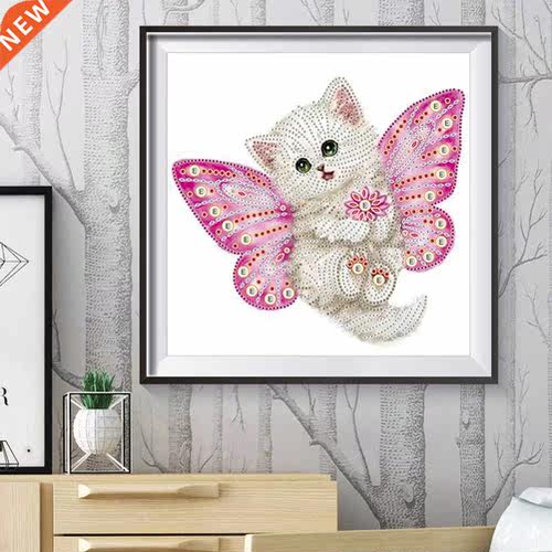 5D DIY Part Special Shaped Drill Diamond Painting Cat with I