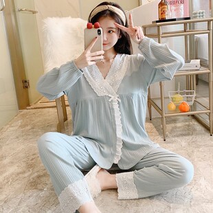 Cotton Thin Maternity Nursing Sleepwear Suit Plus Size