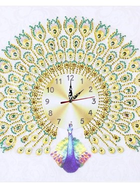 Diamond Painting Cross Embroidery Wall Clock DIY Flower Butt