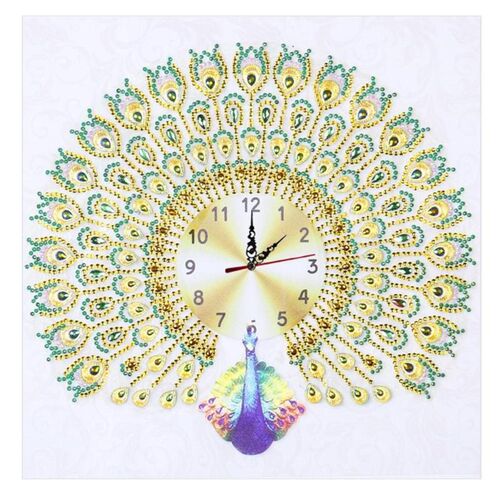 Diamond Painting Cross Embroidery Wall Clock DIY Flower Butt