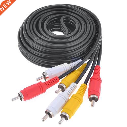10ft Triple 3 Male RCA Composite Video DVD TV Cable Cord Bla