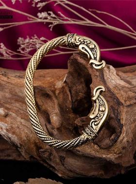 My Shape Viking Wolf Head Bracelet Men Cuff Bangle Pulsera A