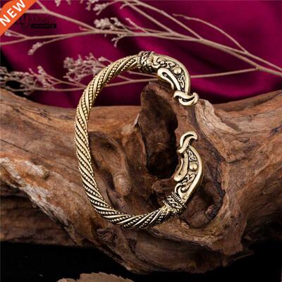 My Shape Viking Wolf Head Bracelet Men Cuff Bangle Pulsera A