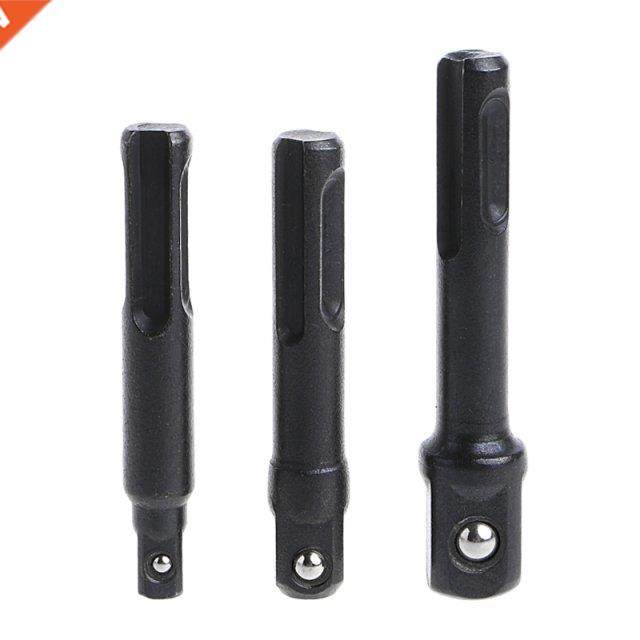3pc Sds Drill Socket Driver Set 1/4 / 3/8 1/2 Chuck Adapt