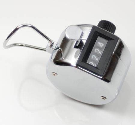 Portable Handy Digital Chrome Hand held Tally Clicker Count