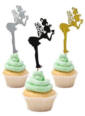 pcs/set Angel Cake Topper Fairy Cake Topper Glitter Paper C