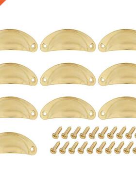 Cup Drawer Pull Kitchen Cabinet Handle Gold Tone, 66Mm Hole