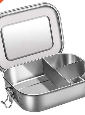 Stainless Steel Bento Box Lunch Container,3-Compartment Bent